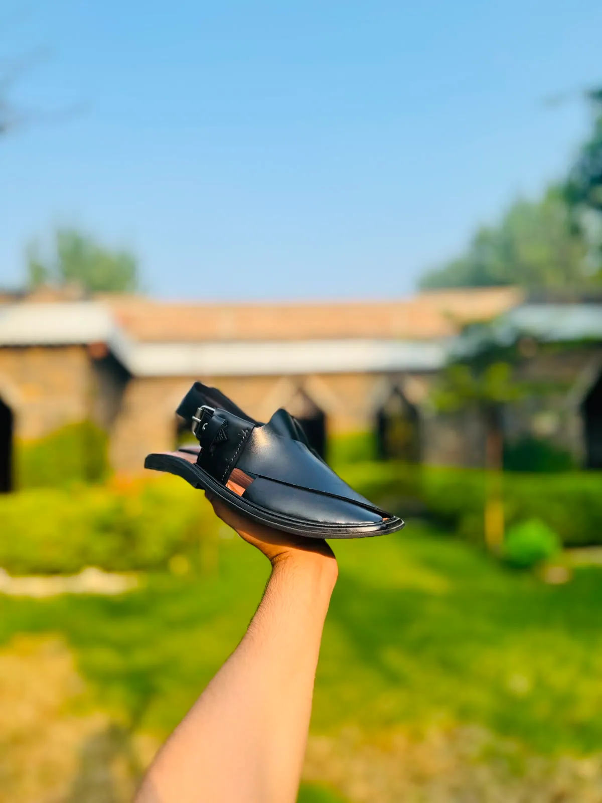 Chitral Peshawari chappal in Black