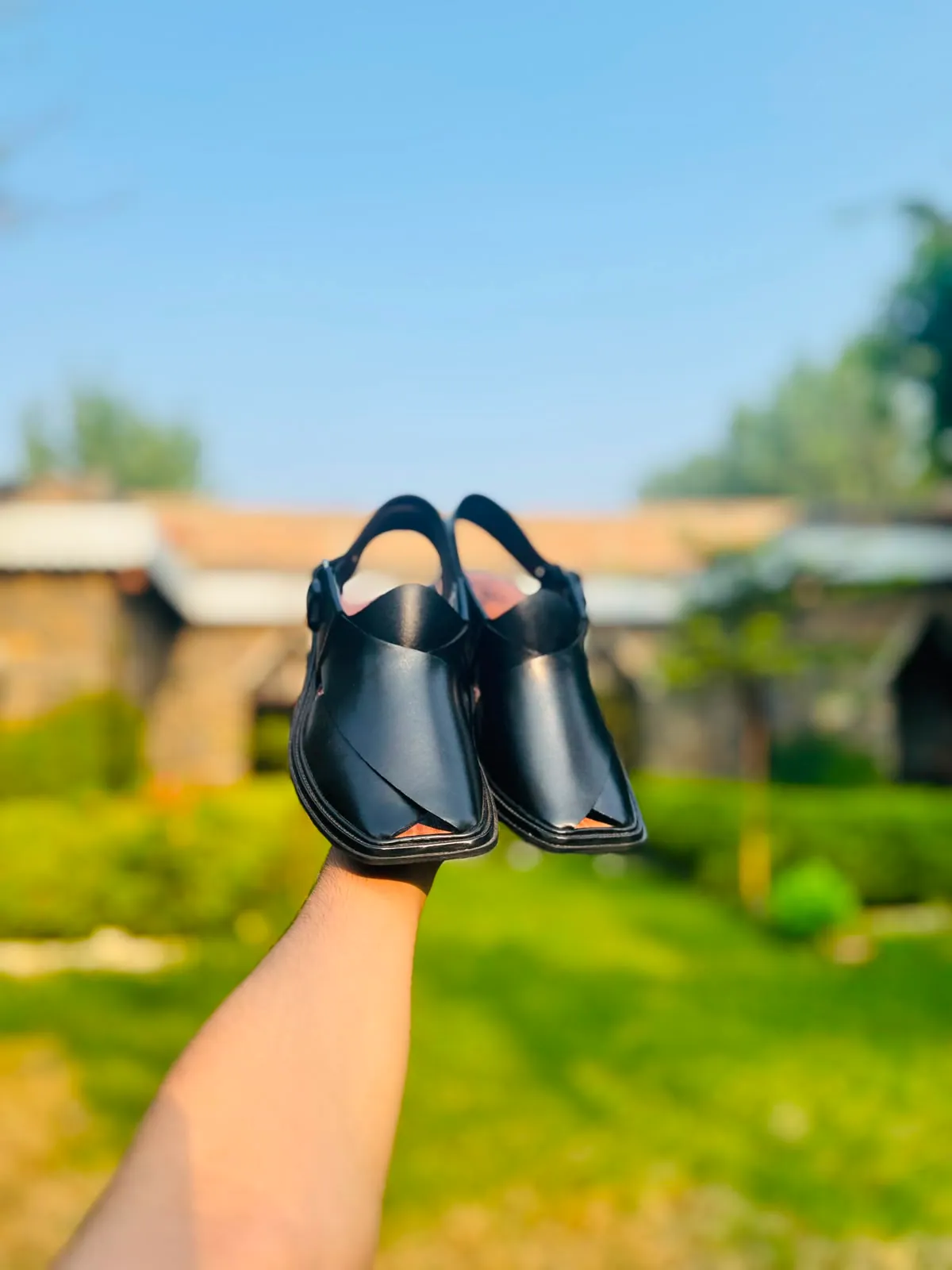 Chitral Peshawari chappal in Black
