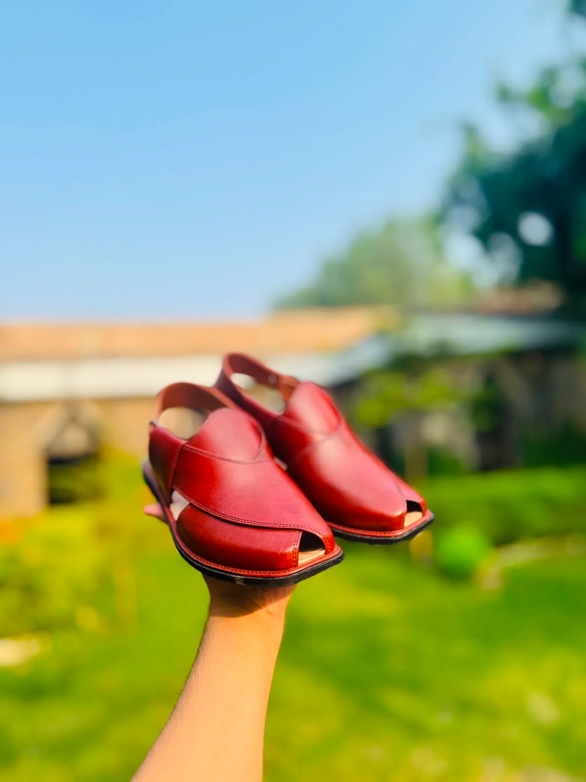 Shahi Peshawari chappal in Cherry — photo 4 of 7