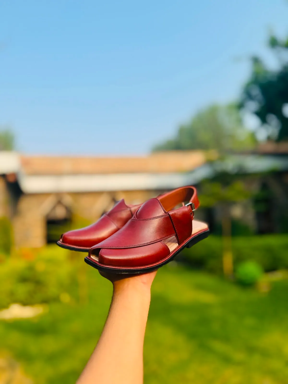 Shahi Peshawari chappal in Cherry — photo 5 of 7