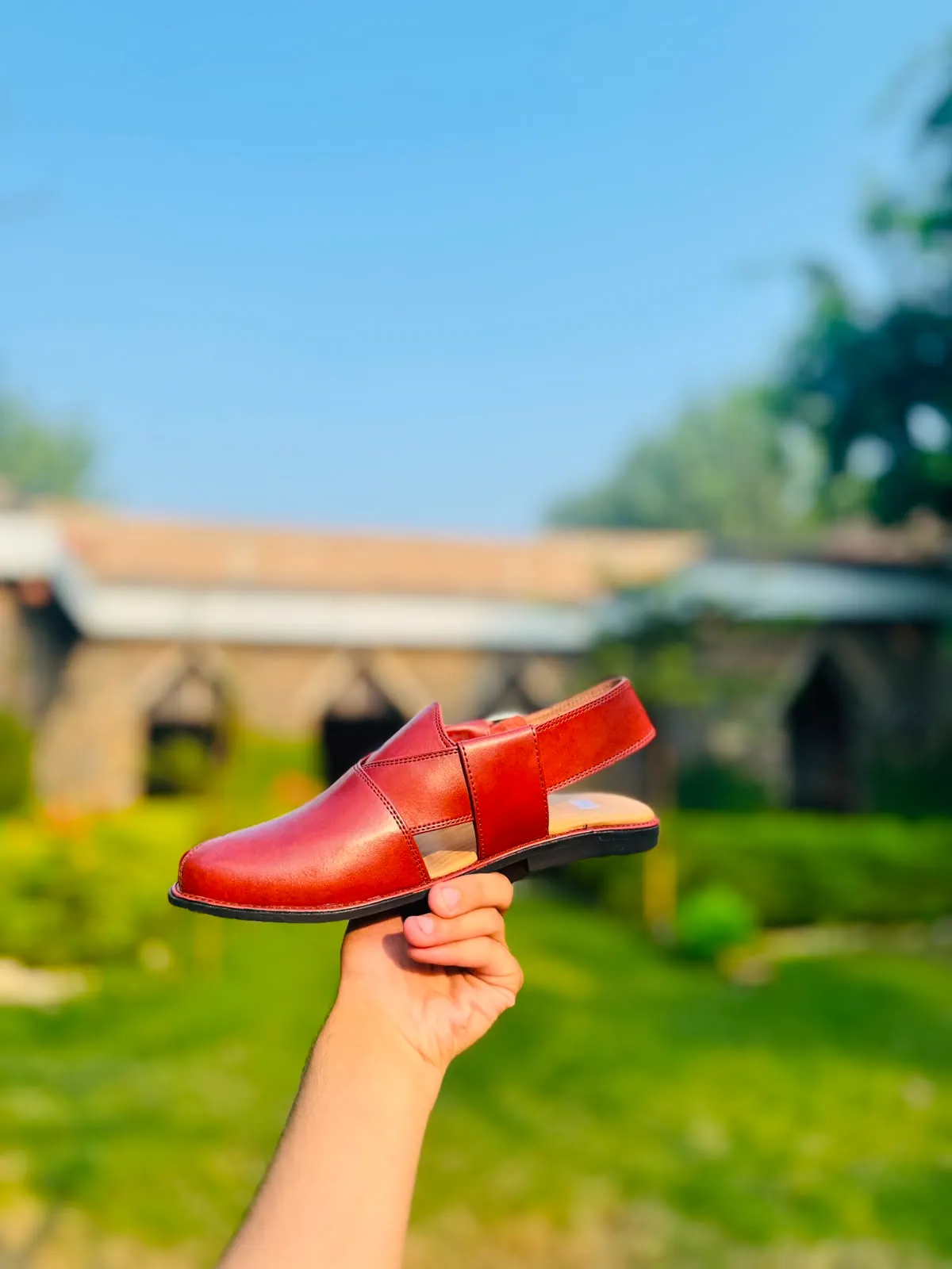 Shahi Peshawari chappal in Cherry — photo 7 of 7
